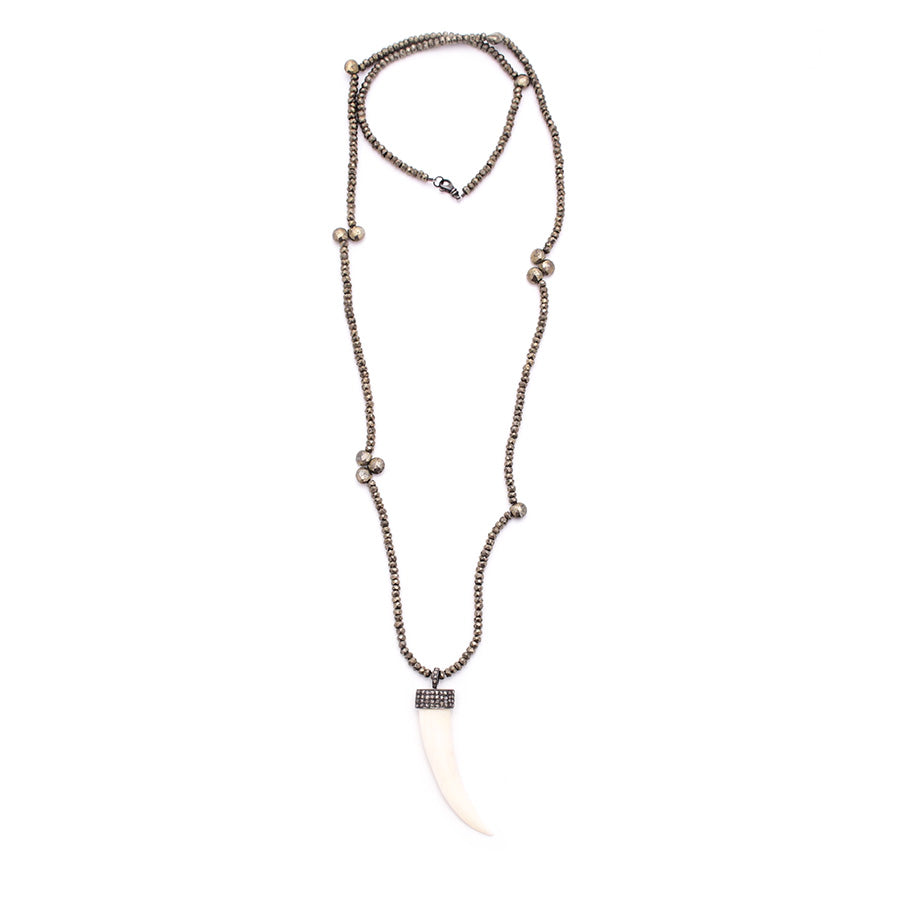 Pyrite & Diamond Horn Pendant