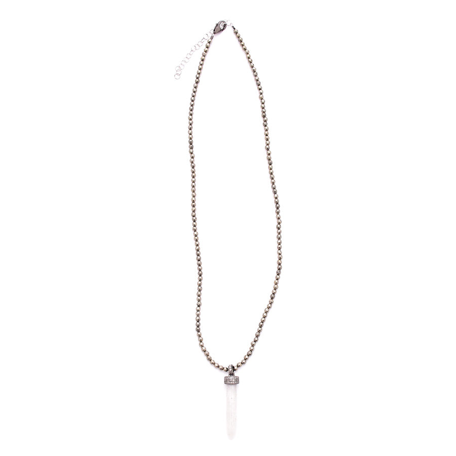 pyrite & diamond moonstone spike