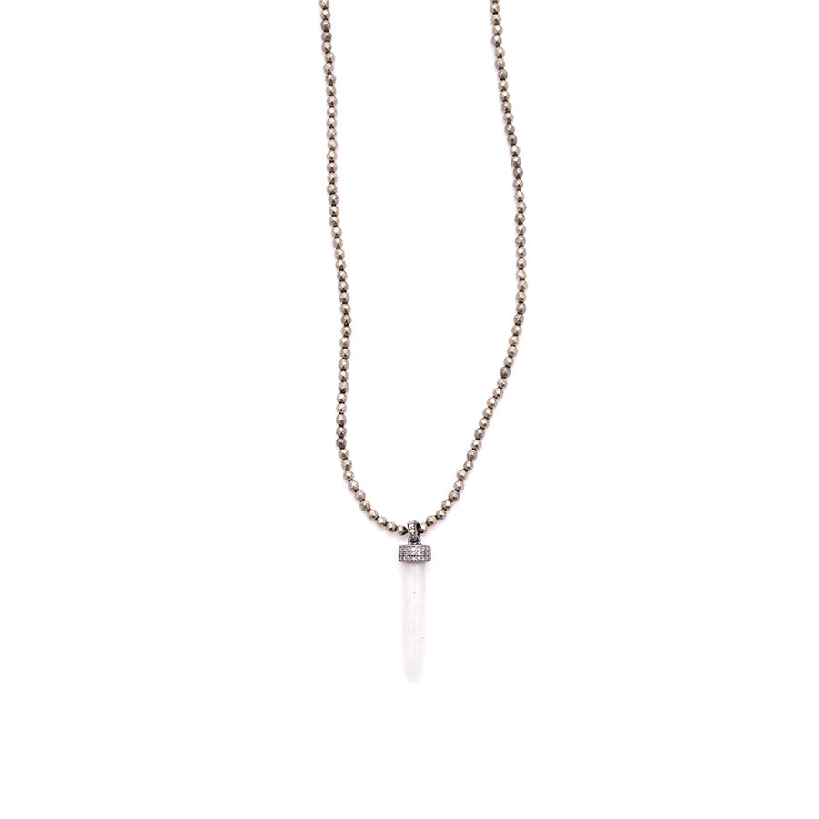 pyrite & diamond moonstone spike