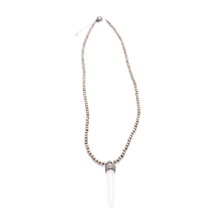 pyrite & diamond moonstone spike