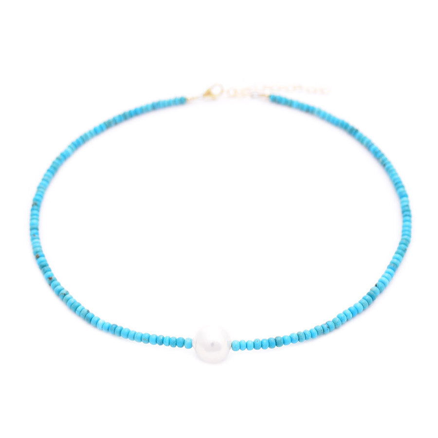 turquoise & white baroque pearl