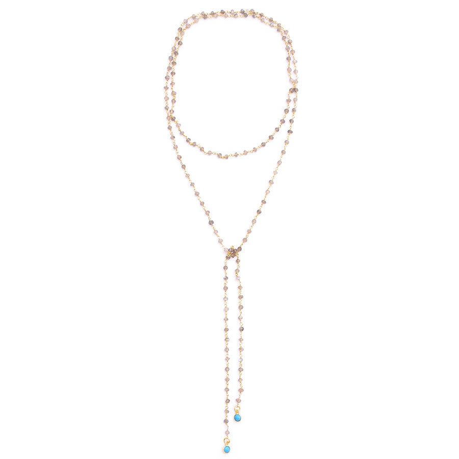 wire-wrap Labradorite chain lariat