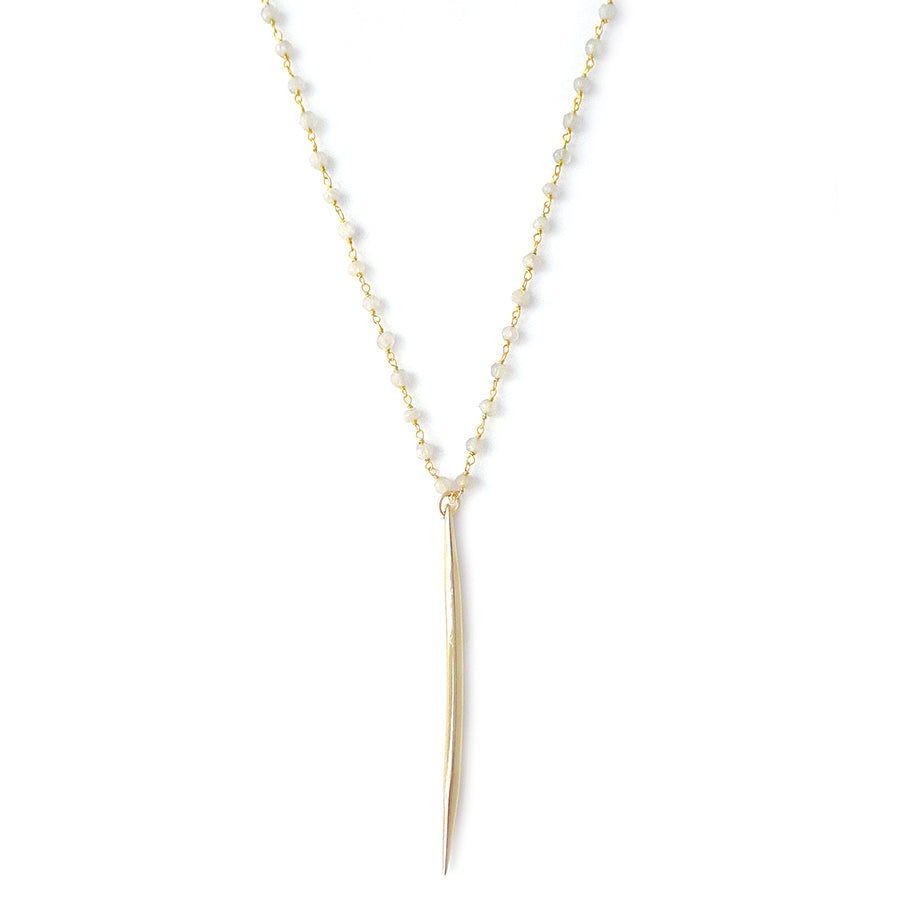 wire-wrapped Moonstone & gold spike