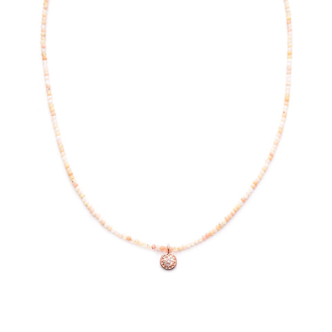 pink opal & rose diamond disc