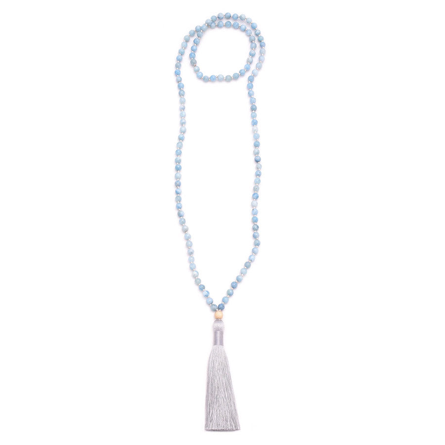 aquamarine & silky tassel
