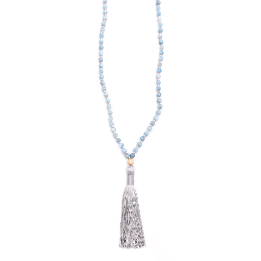 aquamarine & silky tassel