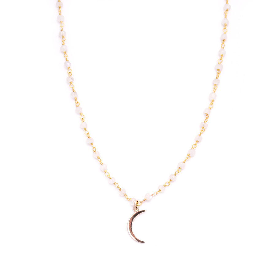 wire-wrap Moonstone & moon charm