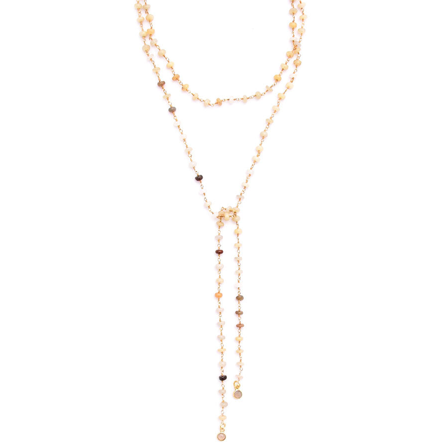 wire-wrap Opal chain lariat