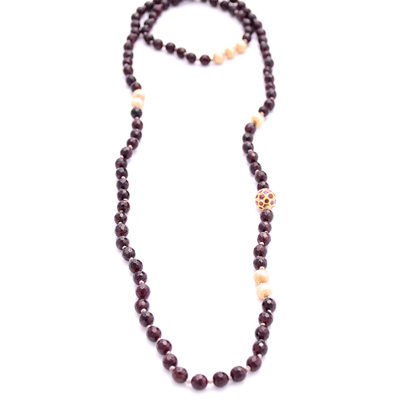 knotted garnet & ruby ball