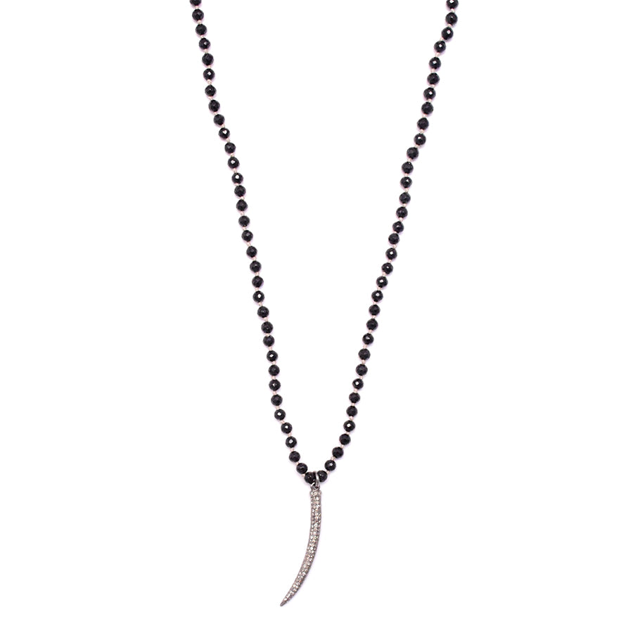 black spinel & diamond tusk