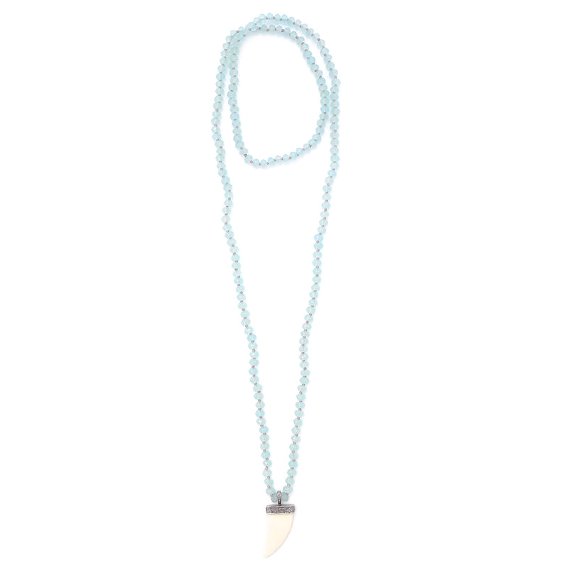 chalcedony & diamond bone horn