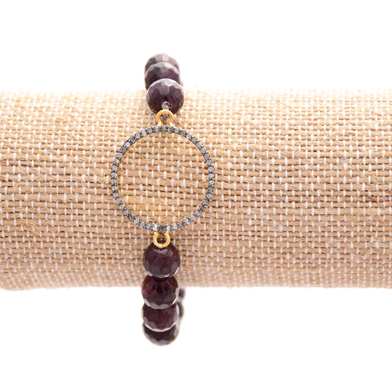 diamond large open circle bracelet