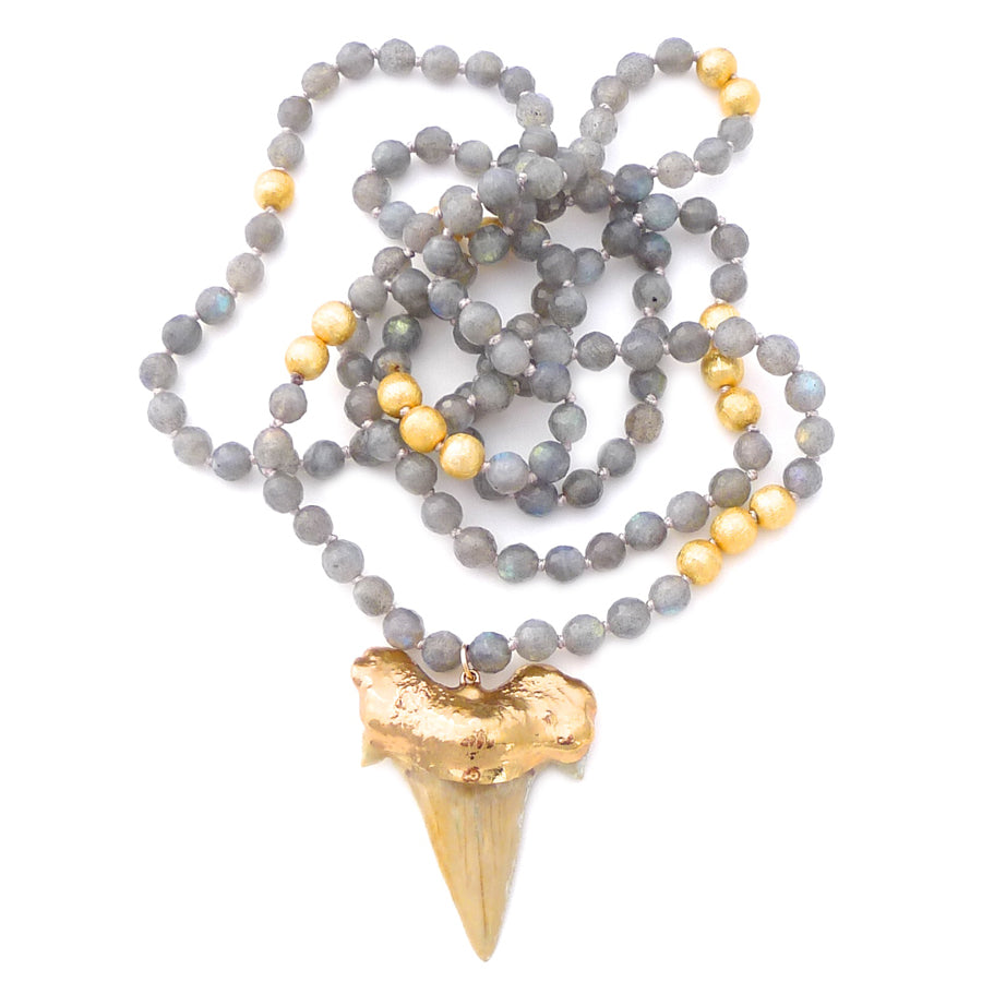 knotted labradorite & shark tooth