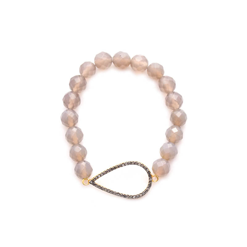 diamond open teardrop bracelet