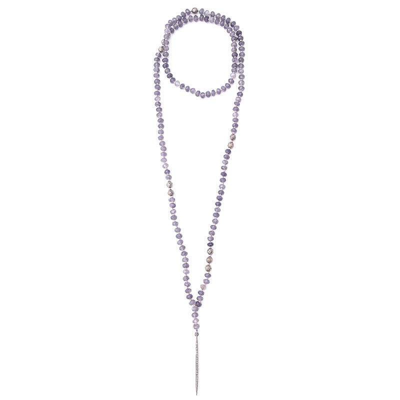 knotted gray quartz & diamond spike