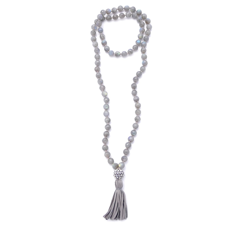 knotted labradorite & tassel