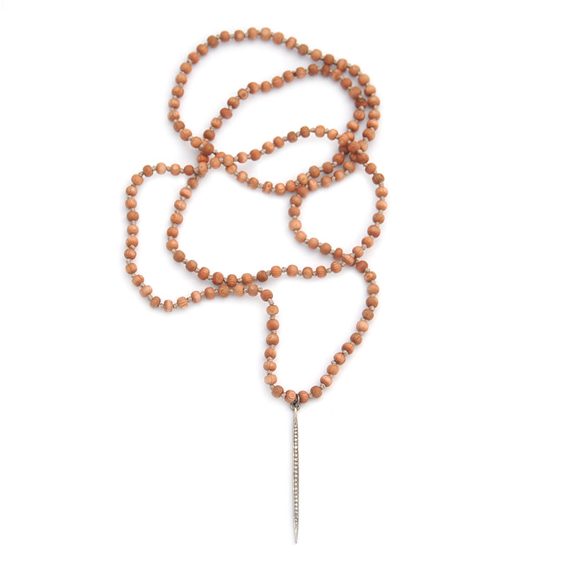 knotted rose wood & diamond spike