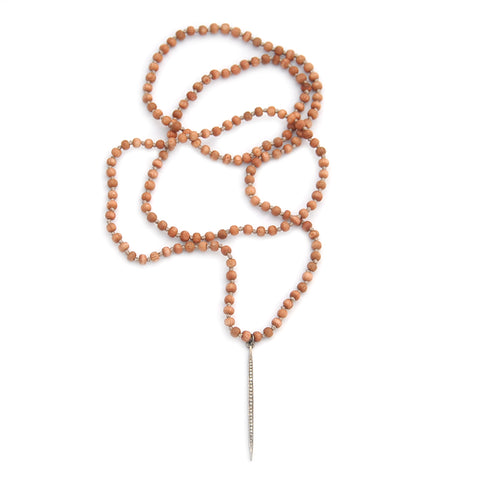knotted rose wood & diamond spike