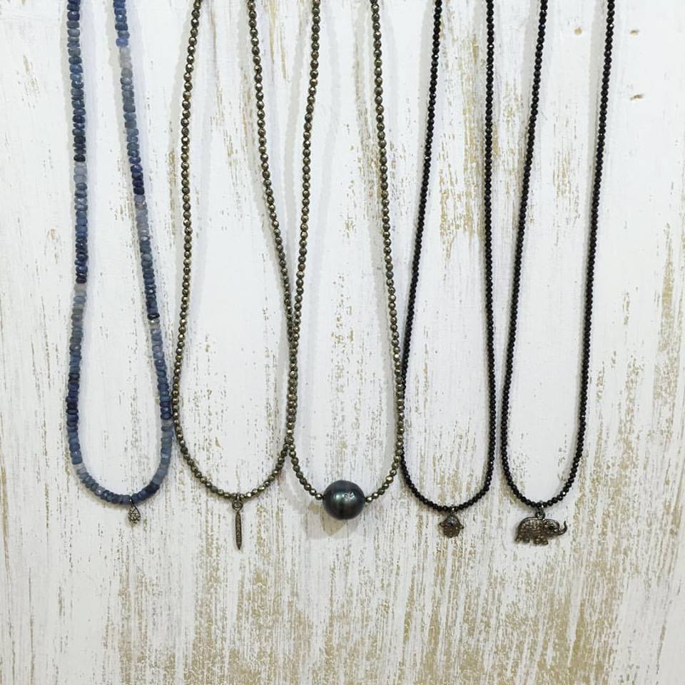 black spinel & mini diamond elephant