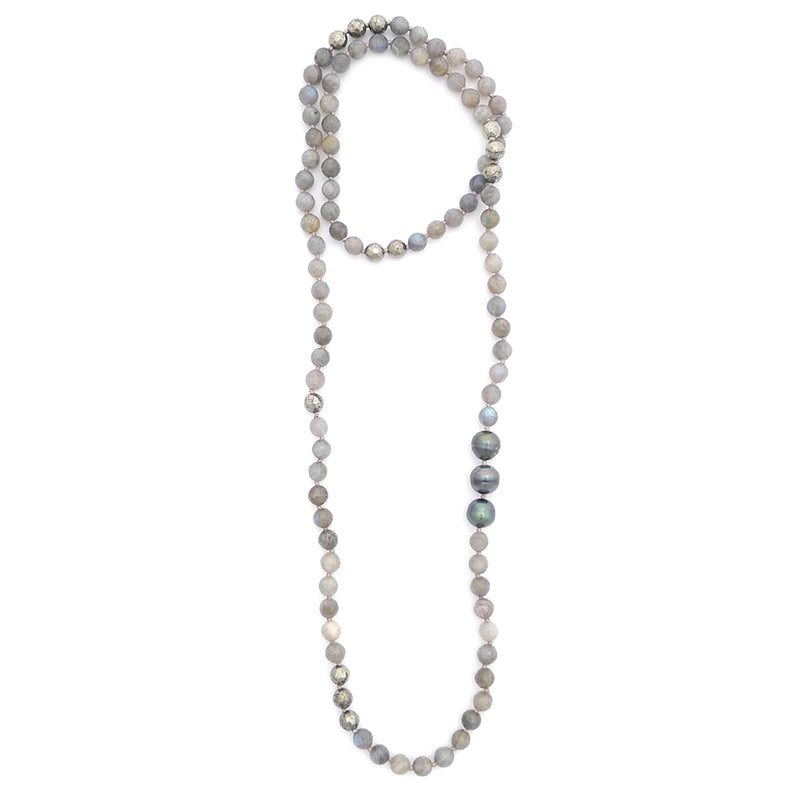 labradorite & tahitian pearls