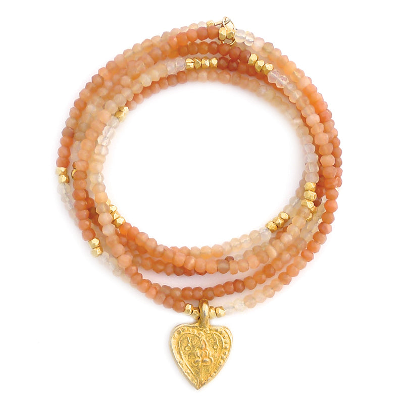 ombre peach moonstone & buddha