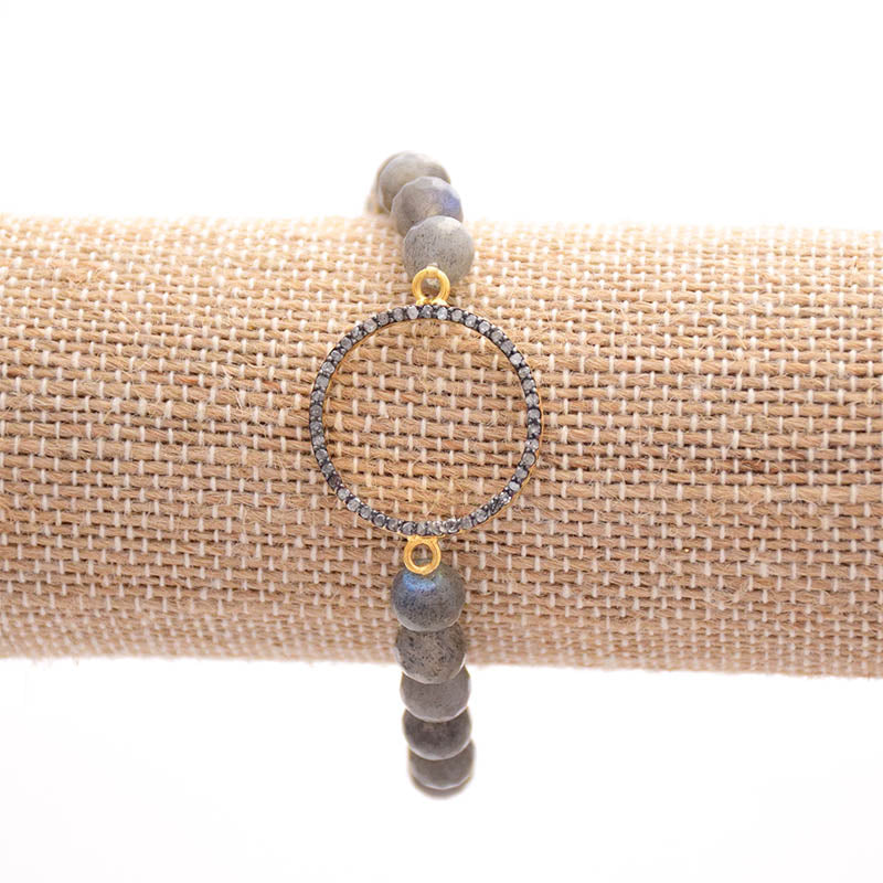 diamond large open circle bracelet