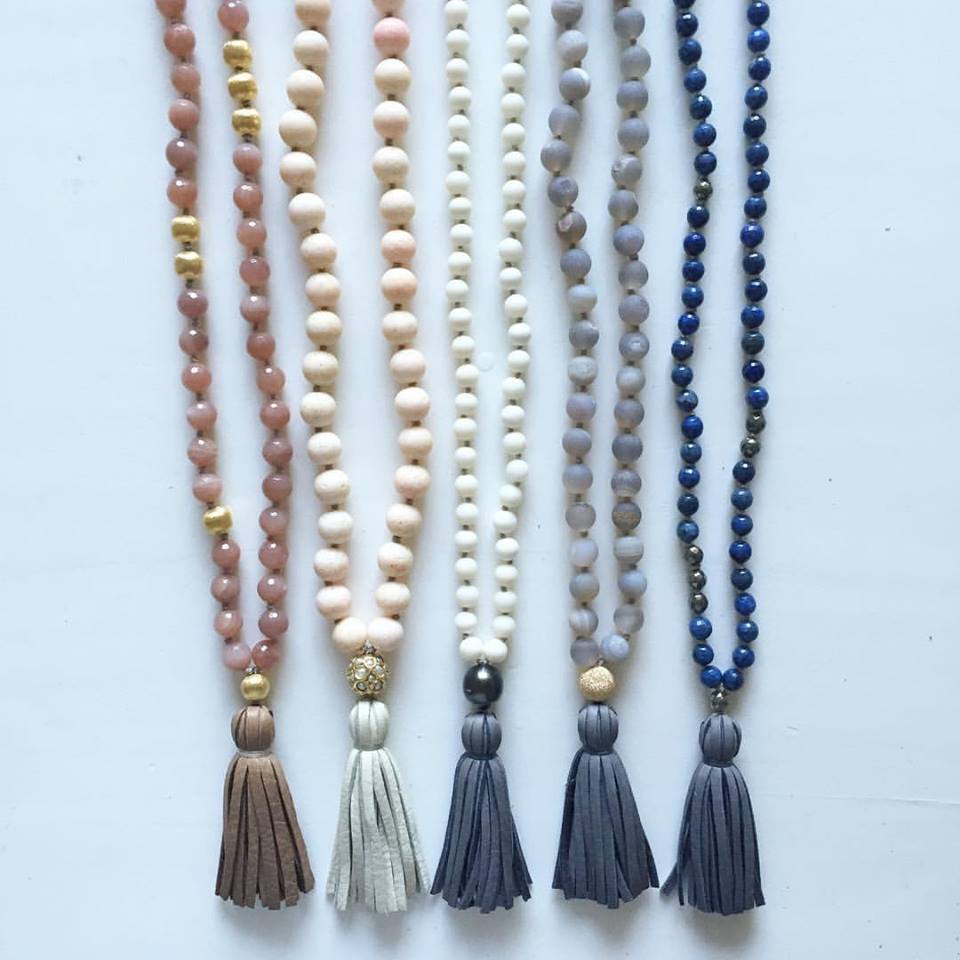 knotted dumorite & tassel