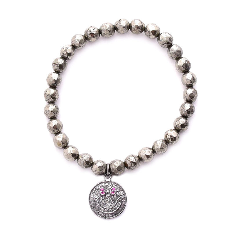 pyrite diamond charm bracelets