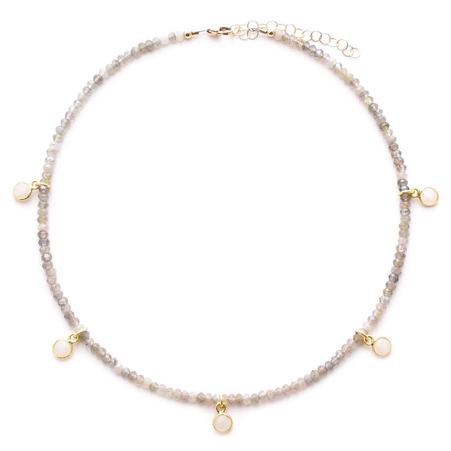 labradorite & moonstone drops