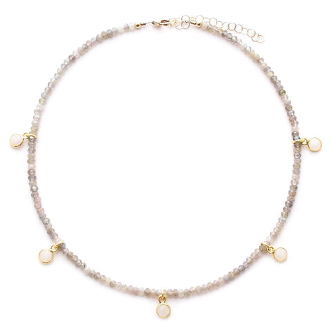 labradorite & moonstone drops