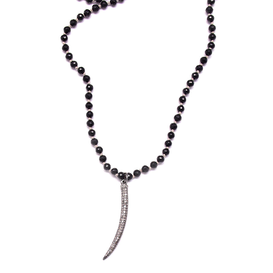 black spinel & diamond tusk