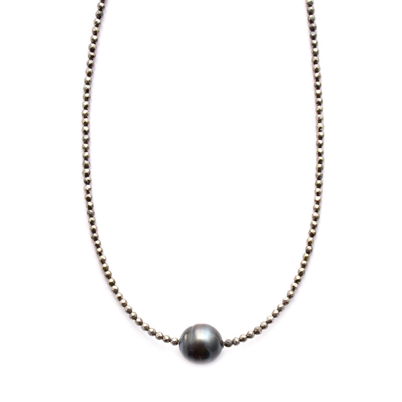 pyrite & tahitian pearl