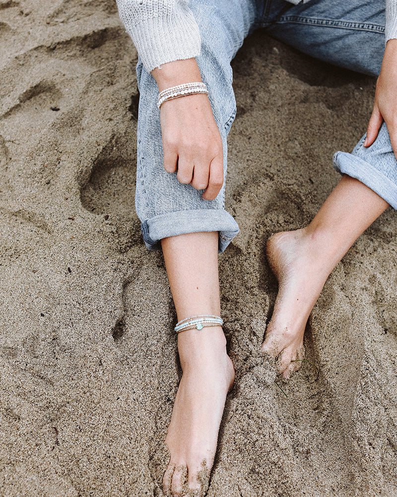 White Rice Pearls Layering Bracelet