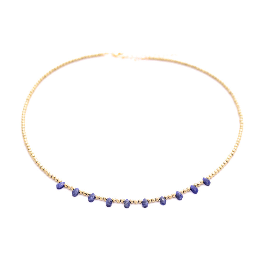 gold pyrite & sodalite teardrops