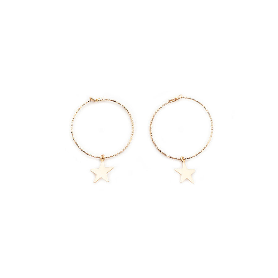 faceted hoops w/ stars