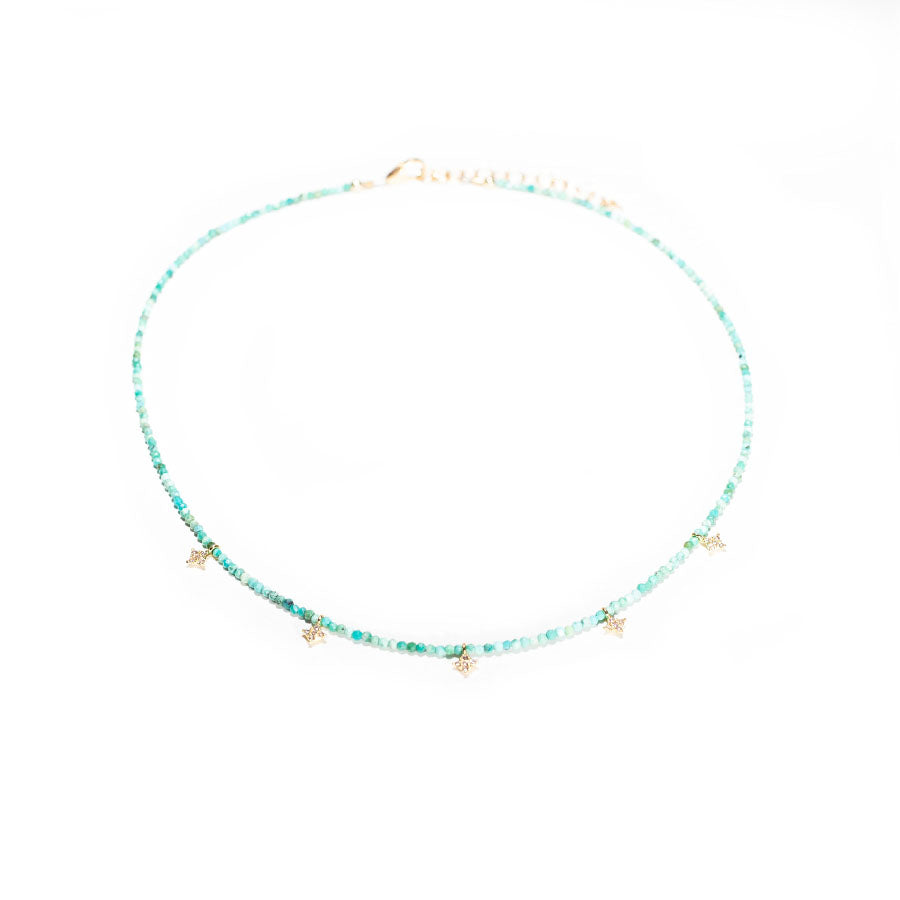 tiny turquoise & pave diamond shape drops