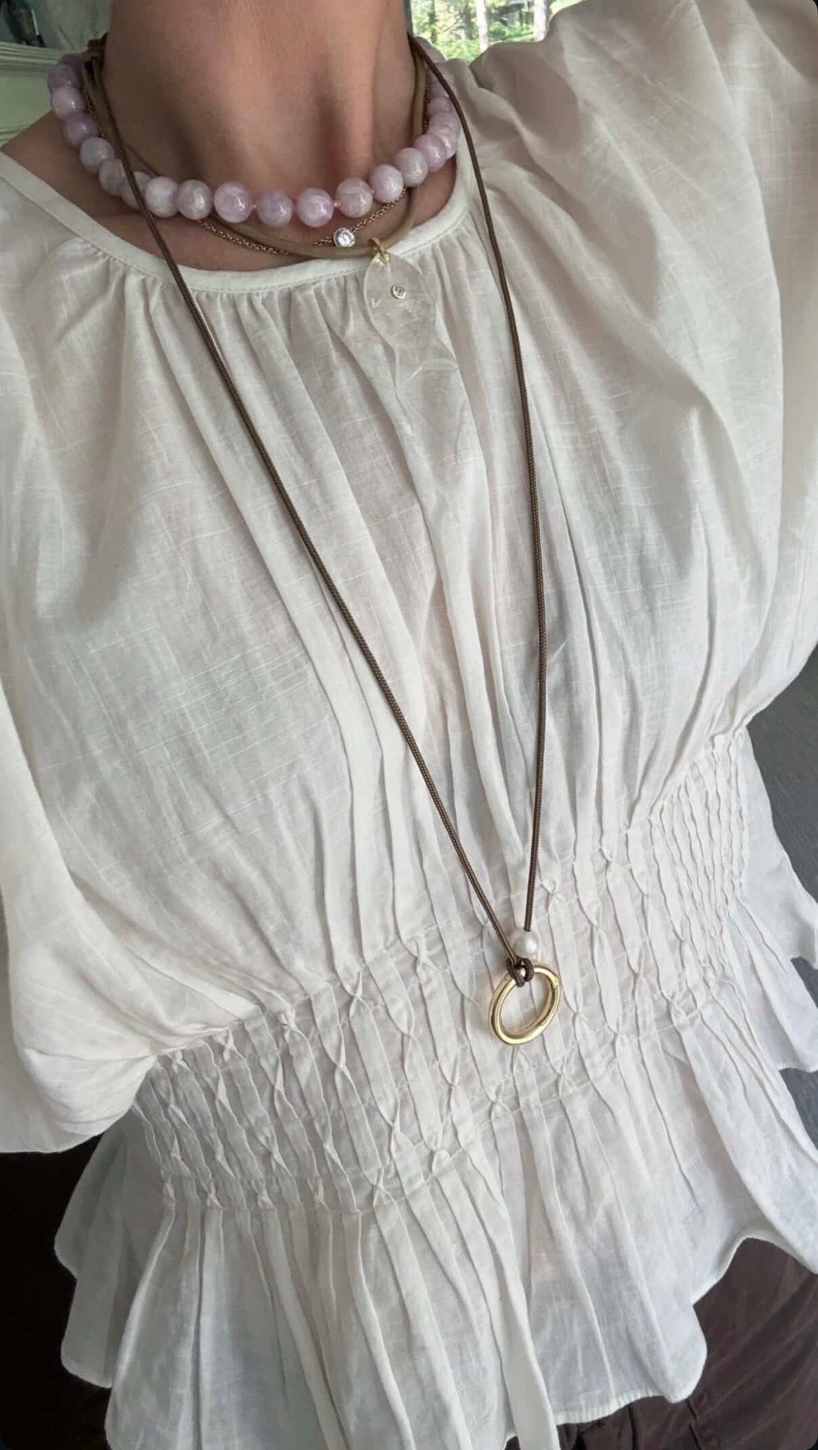 XL fish & leather cord necklace