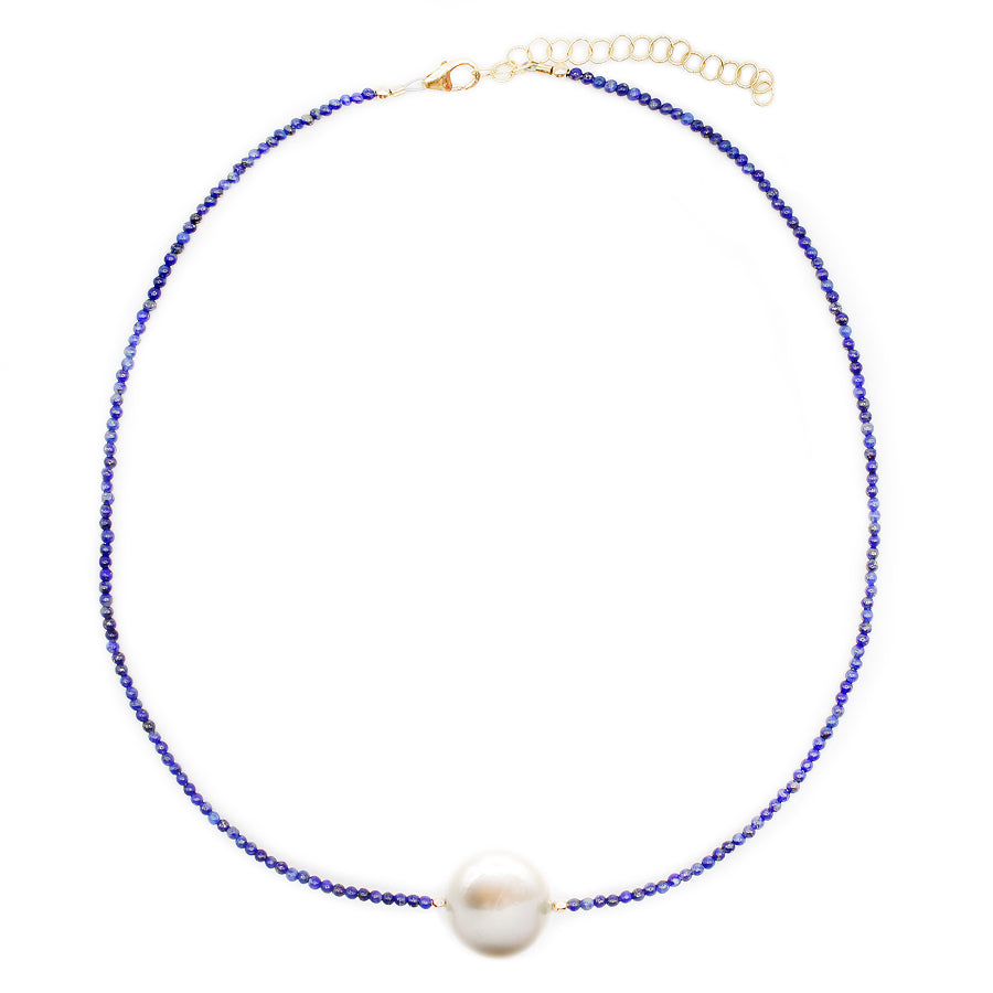 lapis & white pearl