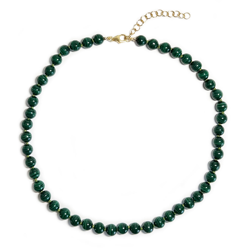 malachite round beads