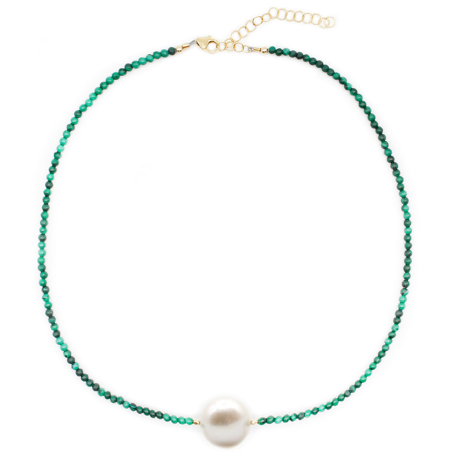 malachite & white pearl