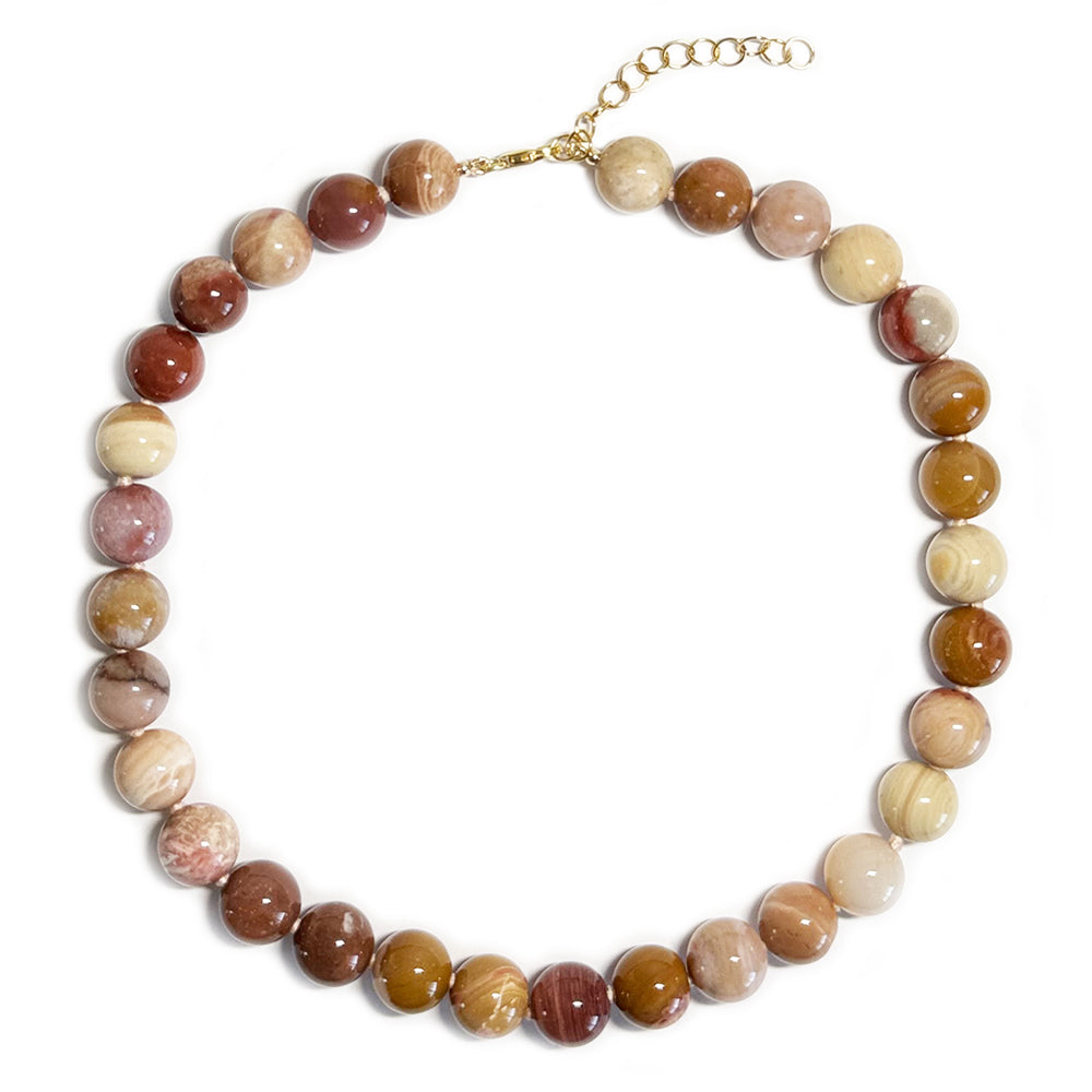 red fossil agate round beads