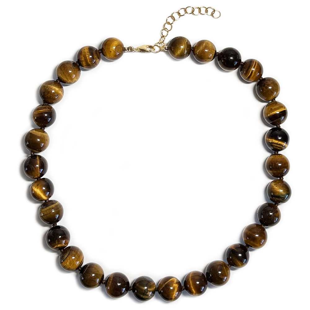 tiger's eye round beads - large