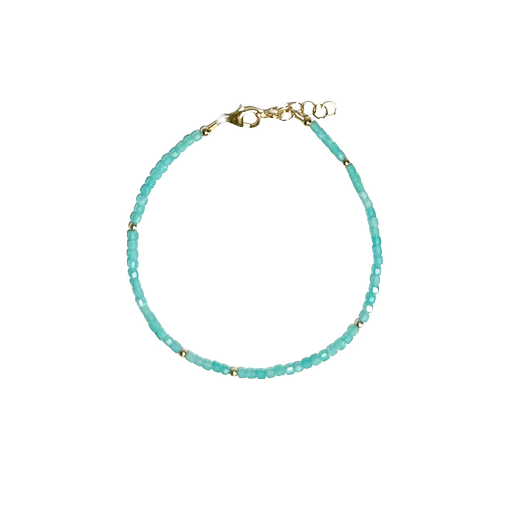 Amazonite Cube Beads Bracelet