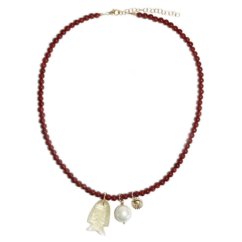 carnelian charm necklace