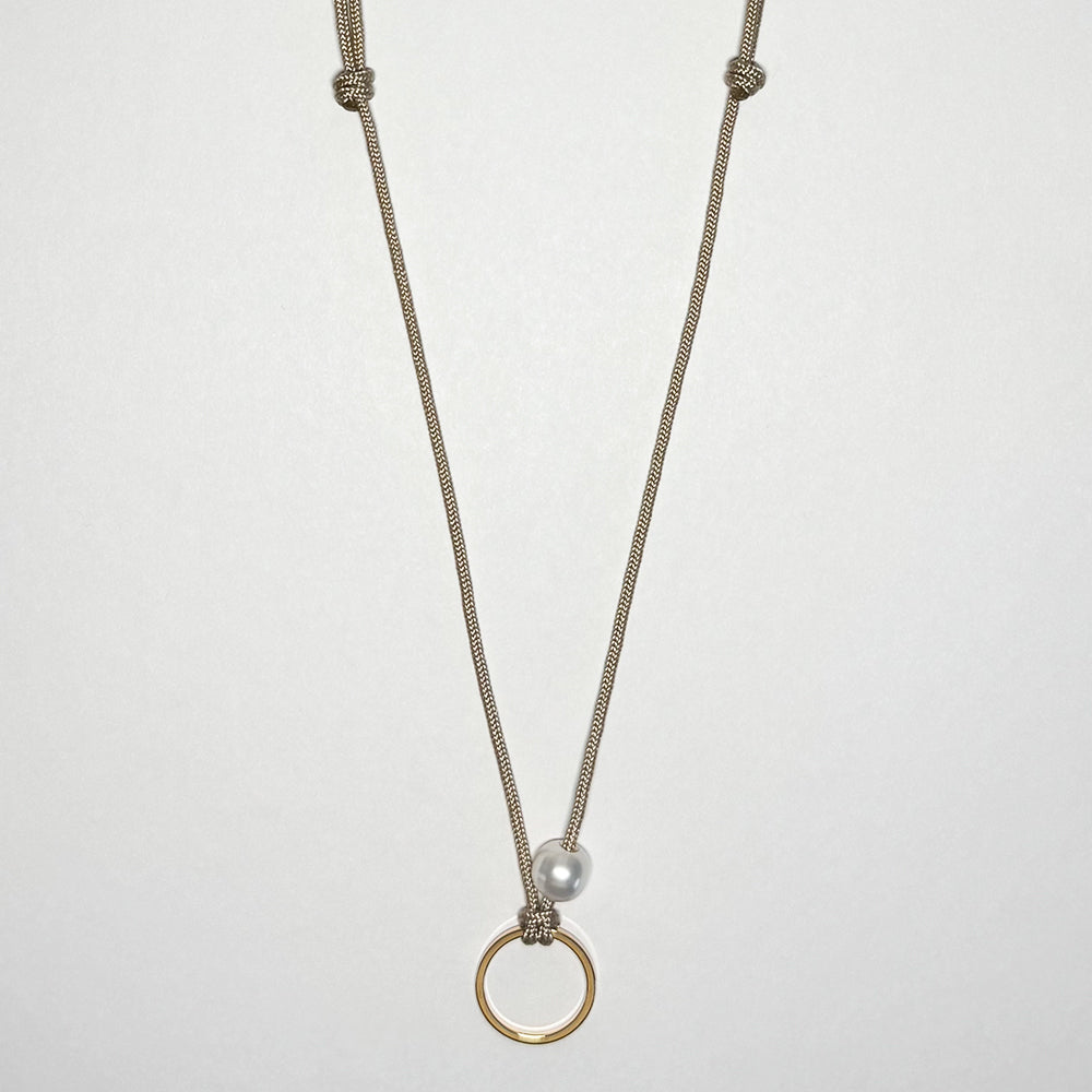 gold ring cord necklace