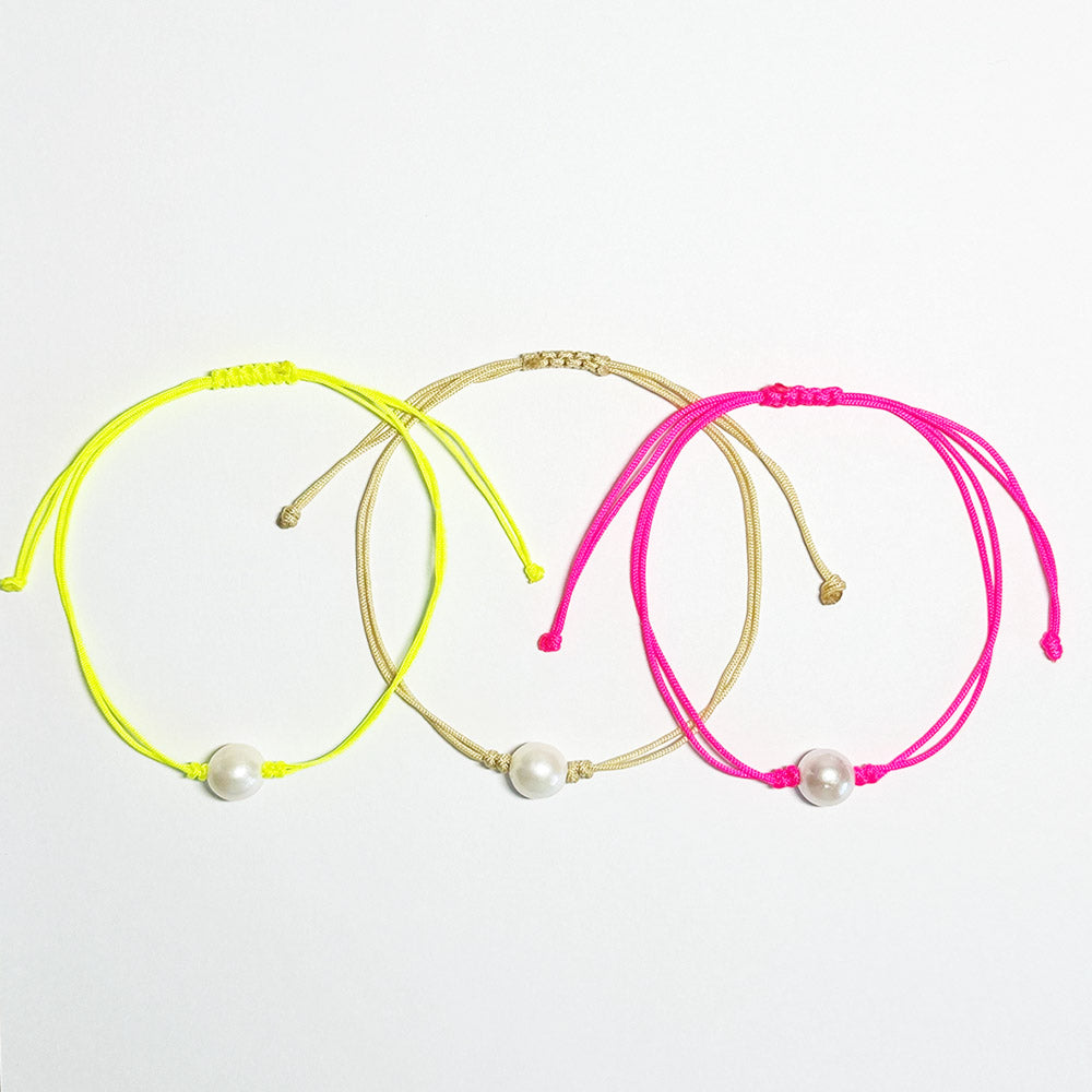 white edison pearl nylon anklet