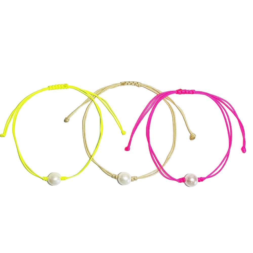 white edison pearl nylon anklet