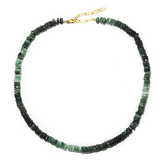 ombre emerald heishi necklace