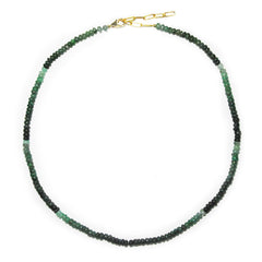 ombre emerald rondelle necklace