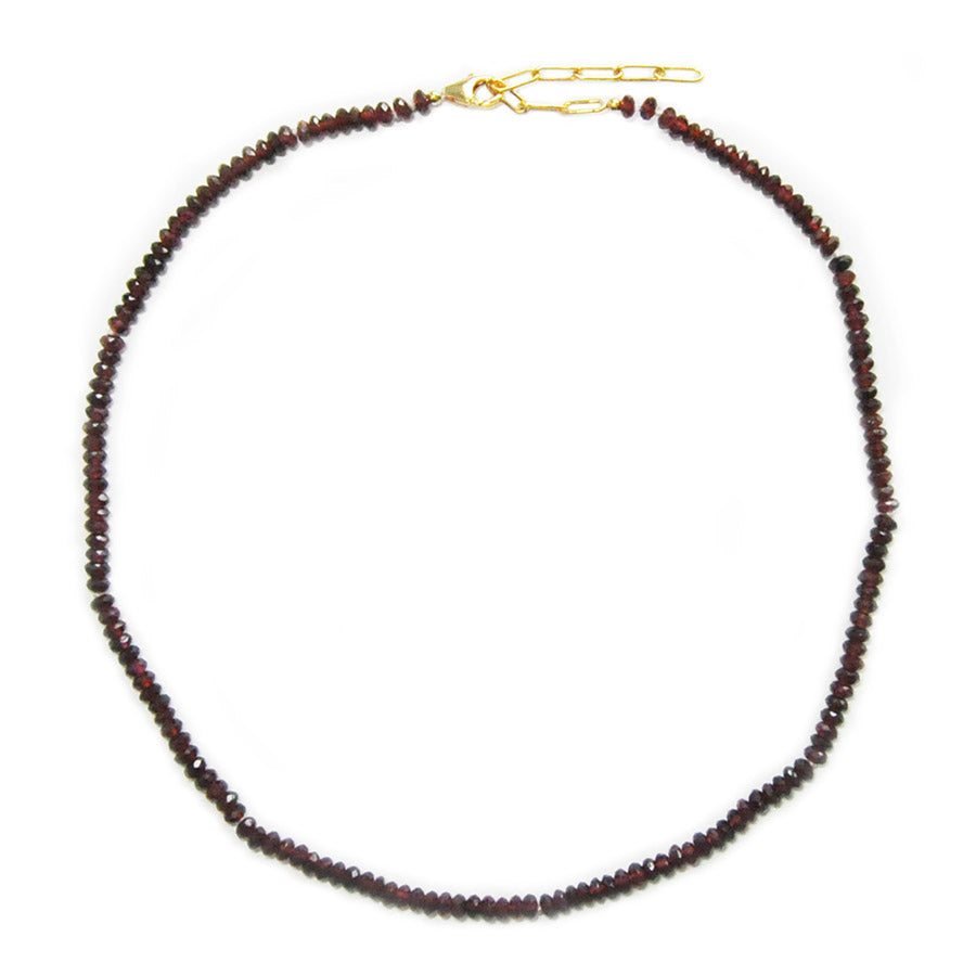 garnet rondelles necklace